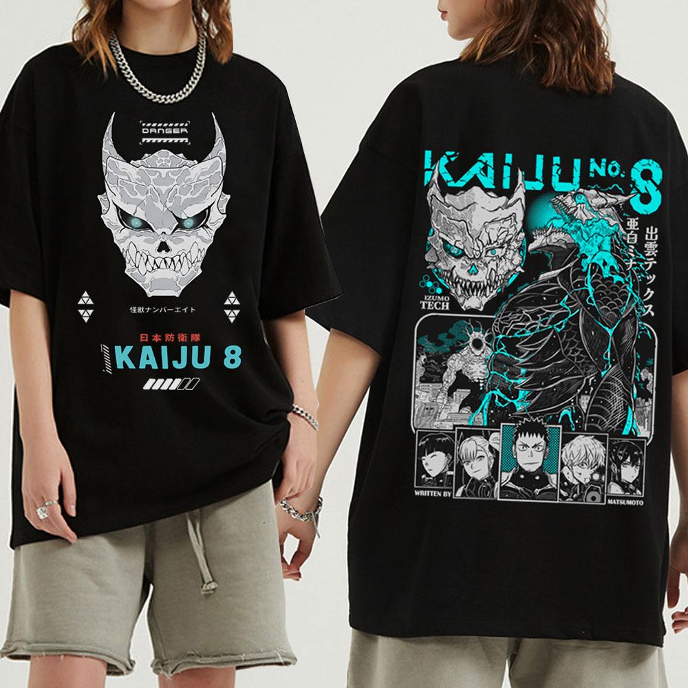 Аниме Футболка Kaiju No 8 Харадзюку Круглый вырез Повседневная футболка