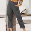 Fashion Solid Color Cotton Linen Fashion Loose High Waist Casual Pants For Women
