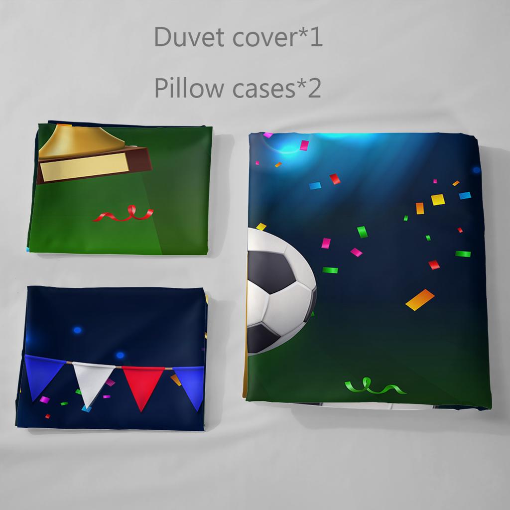 Комплект постельного белья из трех частей с изображением футбольного чемпионата мира по футболу с цифровой печатью