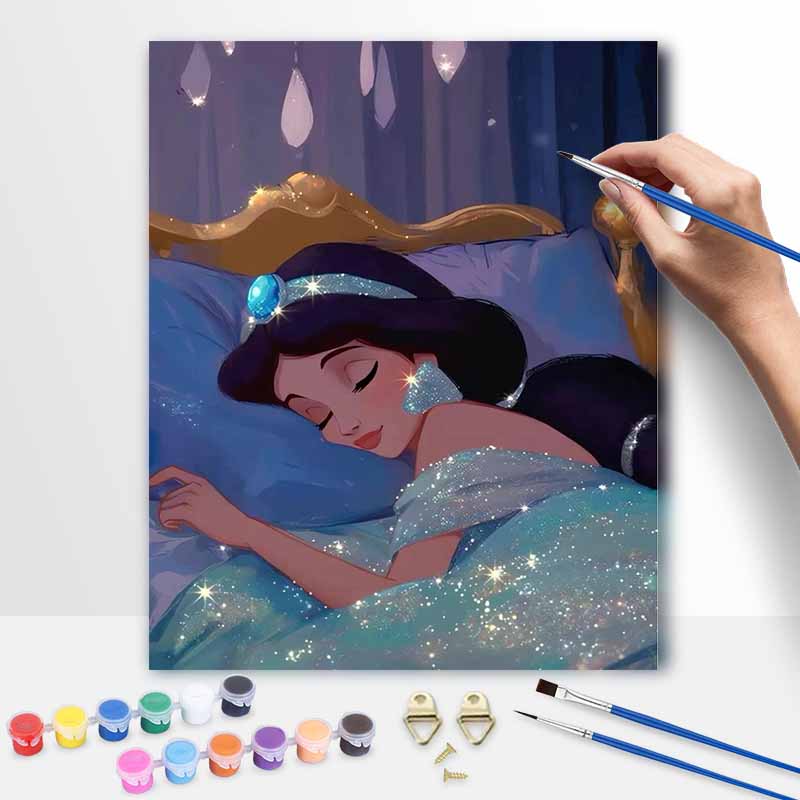 Disney Спящая красавица DIY Масляная живопись Набор для рисования Арт Декор для стены дома Ручная работа Подарок Красивый Жасмин Украшение для спальни перед сном