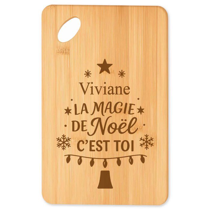 Planche à découper - PLANETEE - Viviane - Bambou - Motif Sapin - Design festif