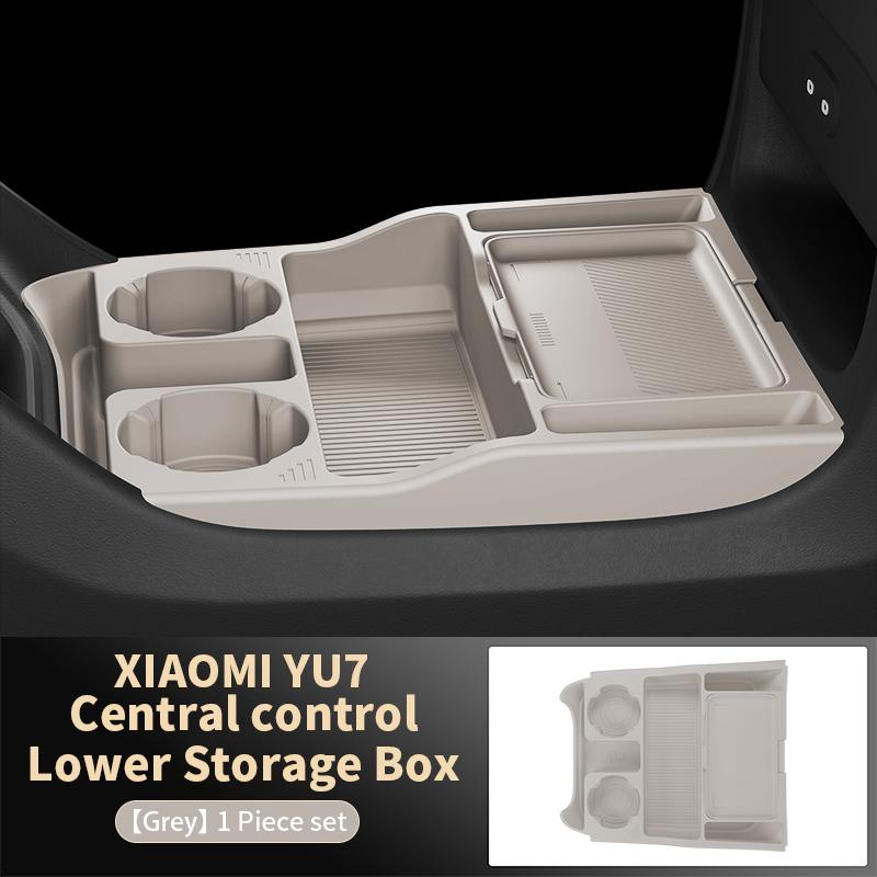 For Xiaomi Yu7 2025 2026 Car Center Armrest Hidden Silicone Storage Box Cup Holder Organizer Interior Stowing Accessories