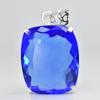 Top Quality 86.5 Ct CERTIFIED Blue Tanzanite 925 Sterling Silver Cushion Pendant MY-PD-123-NS
