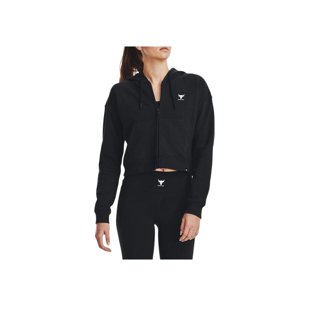 Under Armour Johnson Series однотонная хлопковая спортивная куртка на молнии для женщин, черные куртки 1377446-001