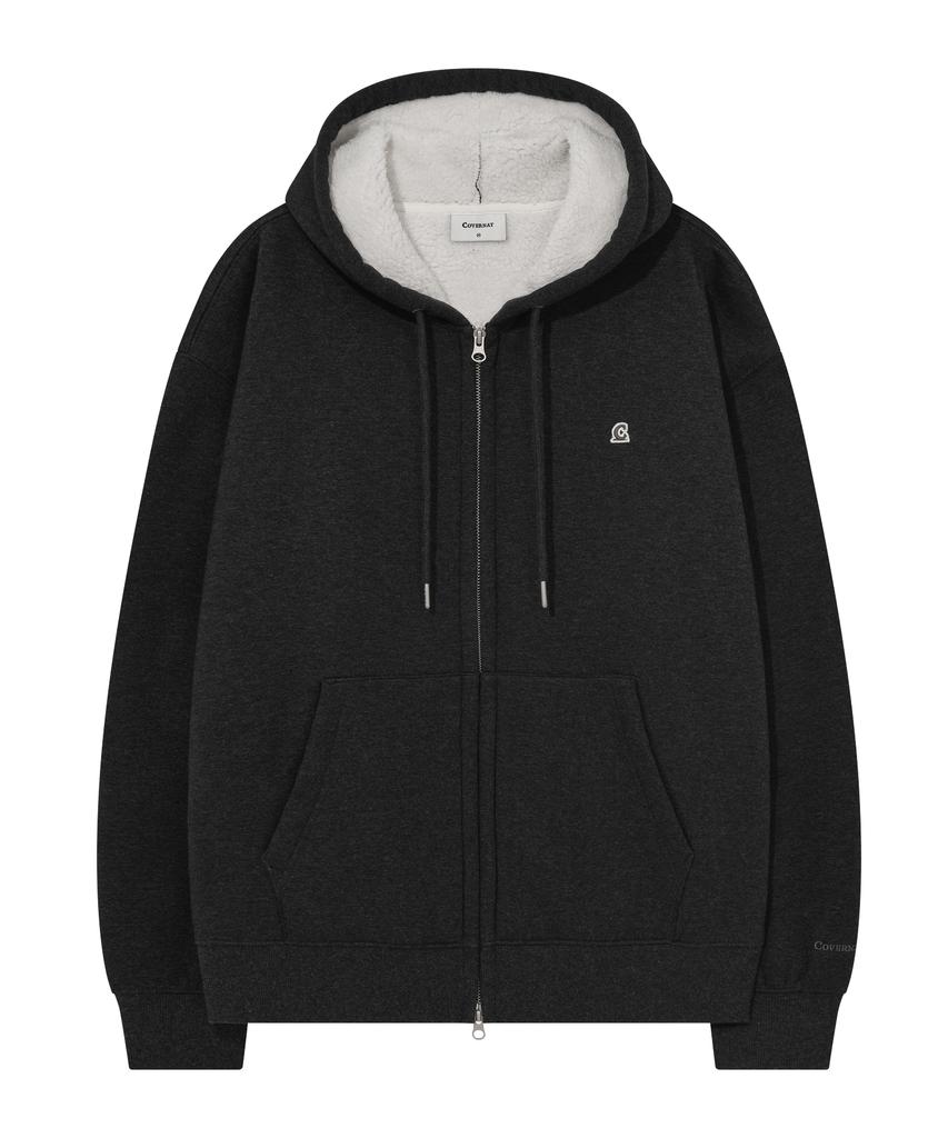 Covernat Signature Symbol Boa Zip-Up Melange Charcoal