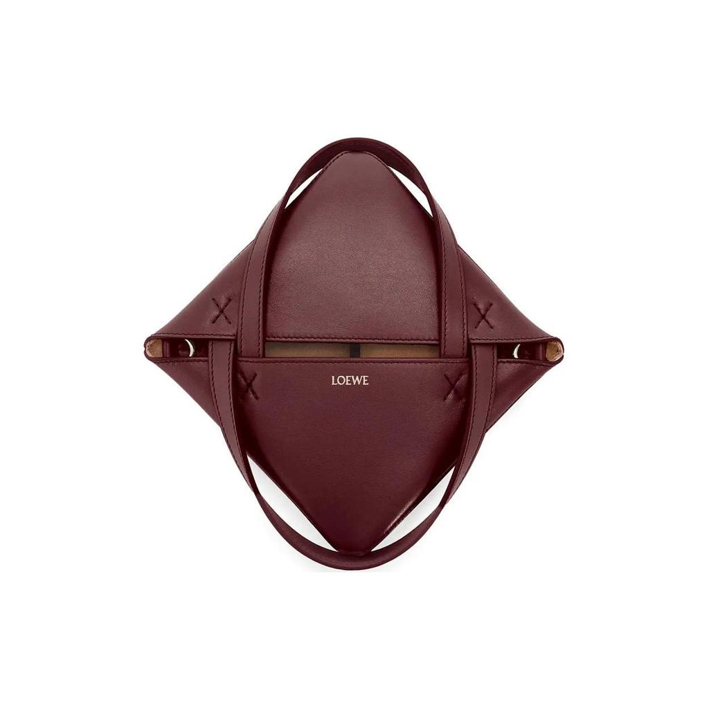 Loewe Logo Minimalist Leather Tote Bag Women Tote Bags Deep-Burgundy A657V25X01-7240
