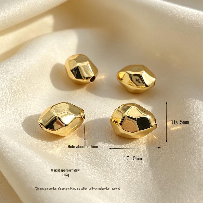Медно-позолоченные 18K золотом неровные молотковые бусины из камня для DIY украшений