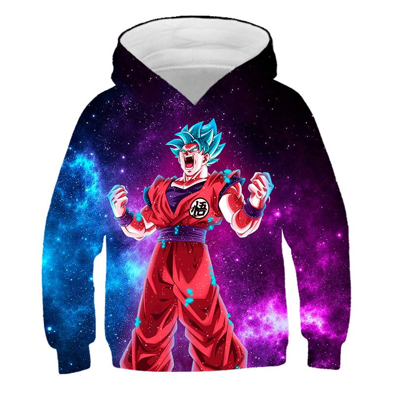 2025 Kids Japanese Anime Super Dragon Ball Pullover Super Goku 3D Print Boy Streetwear Fashion Jumper Casual Dragon Ball Cool Hoodie