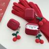 Вязаный красный вишневый подвесной чехол для наушников AirPods Pro2 Pro 2nd мягкий силиконовый защитный чехол для AirPods 1 2 3 4 новый брелок