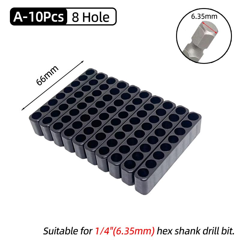 Набор 10 шт. 6/8/10/12/15 отверстий 6,35 мм/4 мм шестигранный хвостовик держатель бит для отвертки пластиковый органайзер для хранения головок сверл ручные инструменты аксессуары