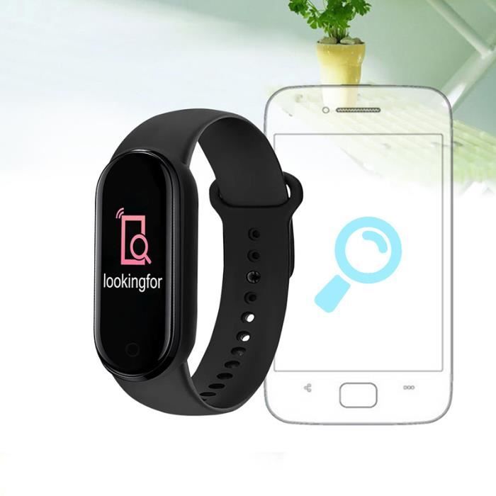 Noir-Bracelet connecté M6 pour hommes et femmes, montre intelligente, moniteur d'activité physique, de fréque