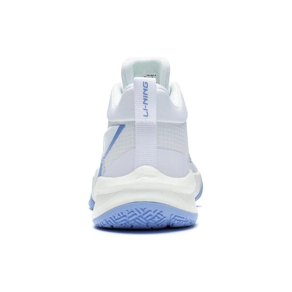 Li-Ning Lightweight Shock Absorption Non-Slip Durable Low-Top Basketball Shoes Men Sneakers White Blue ABAS041-4