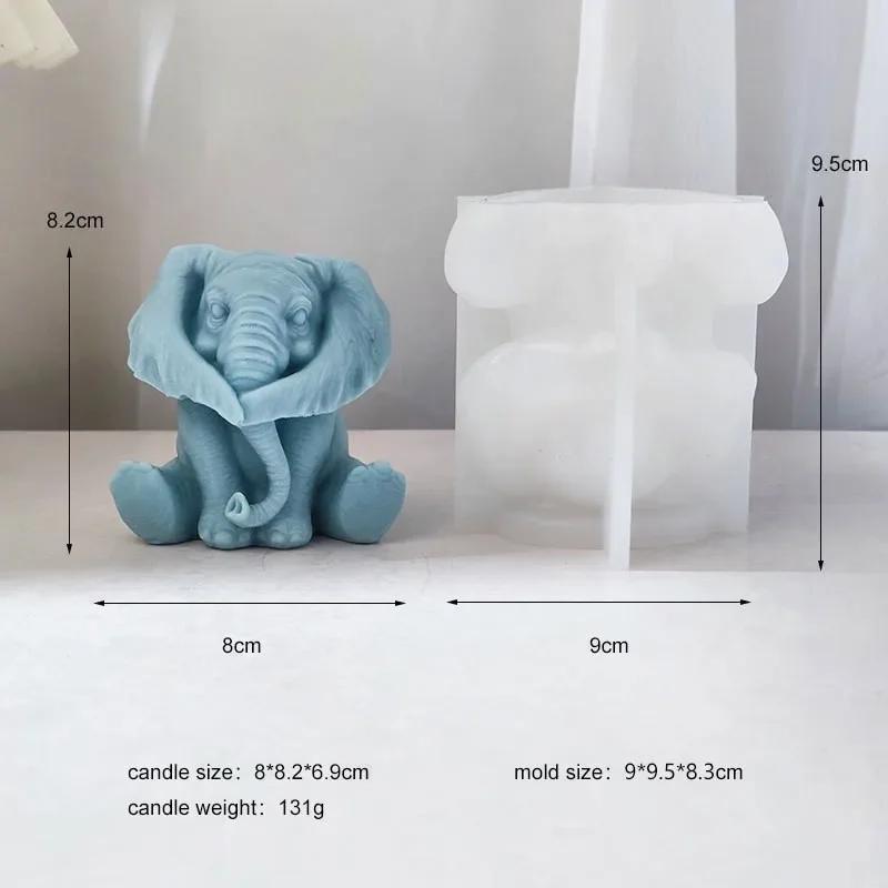 Baby Elephant Candle Mold DIY Chocolate Handmade Soap Gypsum Epoxy Resin Silicone Mould Home Decoration Ornaments 2023 New