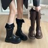 Retro British Style Thick Heel Platform Boots Women's 2025 Autumn and Winter New Boots Tall and Thin Knight Boots