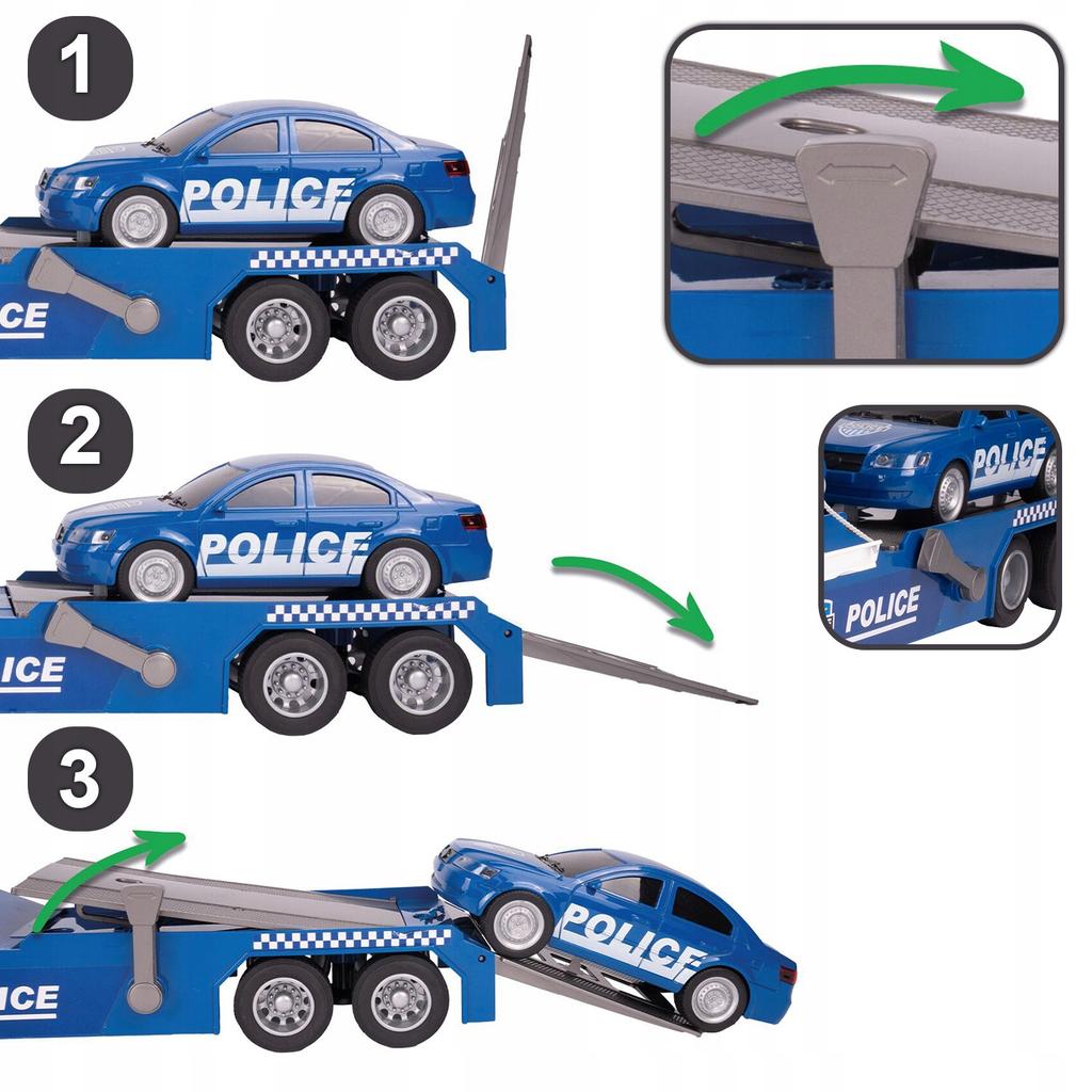 [PACZB] Police Truck with Motor + Helicopter Car LED Sound Z2364