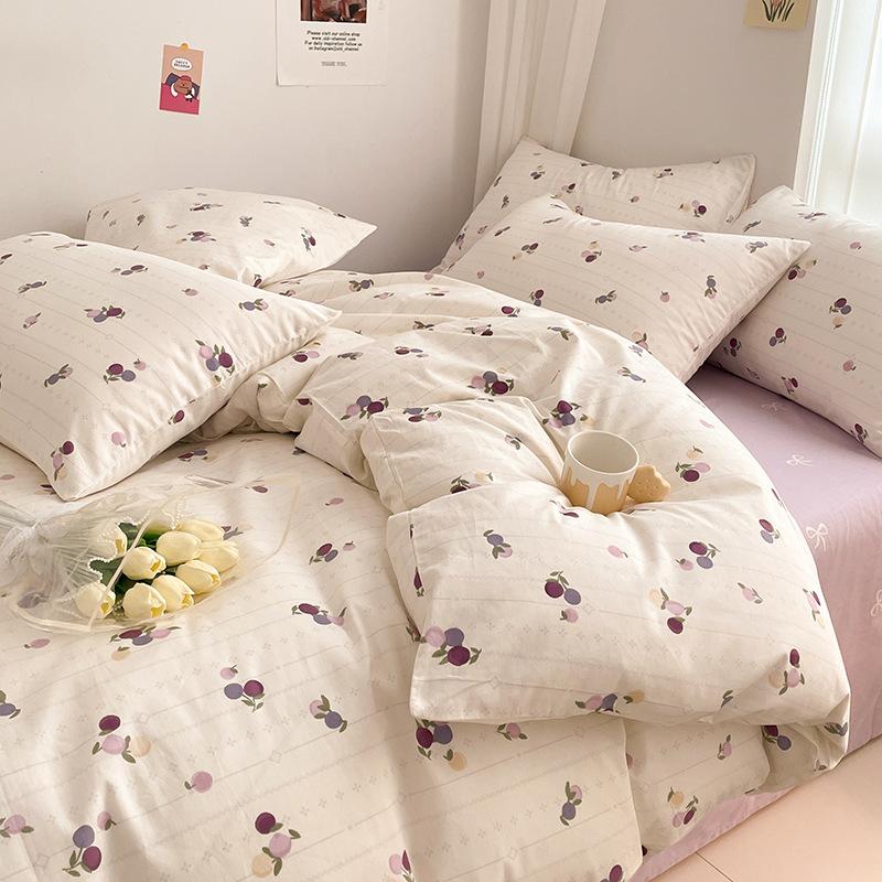 Комплект простыней из чистого хлопка, комплект простыней, постельное белье, пододеяльник для студенческого общежития из чистого хлопка, пододеяльник из трех предметов