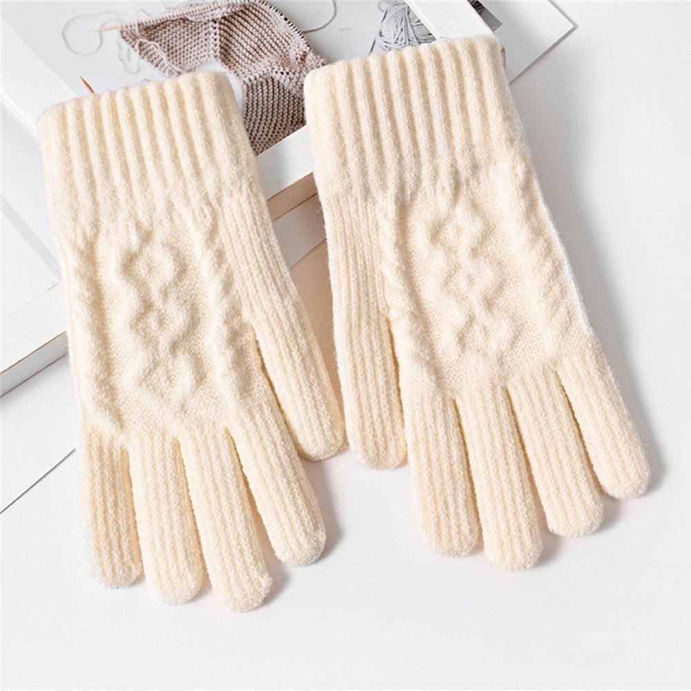 Утепленные теплые перчатки вязаные перчатки на все пальцы модные вязаные варежки для женщин девушек