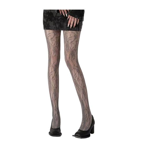 Женские колготки с ажурным узором в виде цветка лозы, ультратонкие, прозрачные, высокоэластичные, противоскользящие, однотонные, для свиданий, мини-юбка, подходящие чулочно-носочные изделия