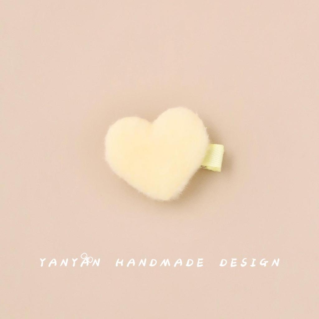 Fluffy Heart Hair Clip for Toddlers and Girls - Gentle No-Damage Fabric Clip for Winter Wear