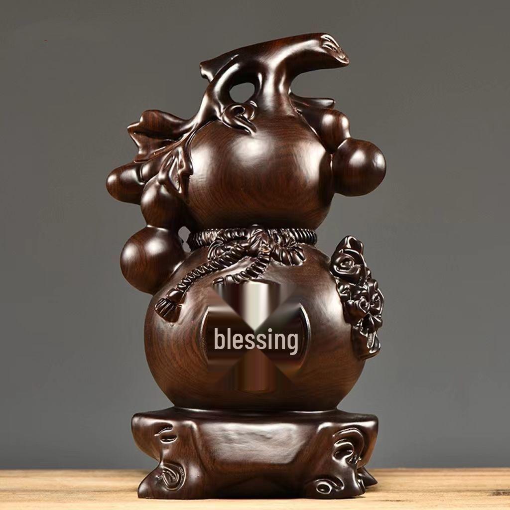 Большой ornament Фу Лу из красного дерева в форме груши - Украшение для гостиной и ручной работы подарок