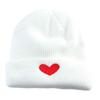 Embroidery Heart Knitted Hat Solid Color Love Skullies Beanies Sweet   Outdoor