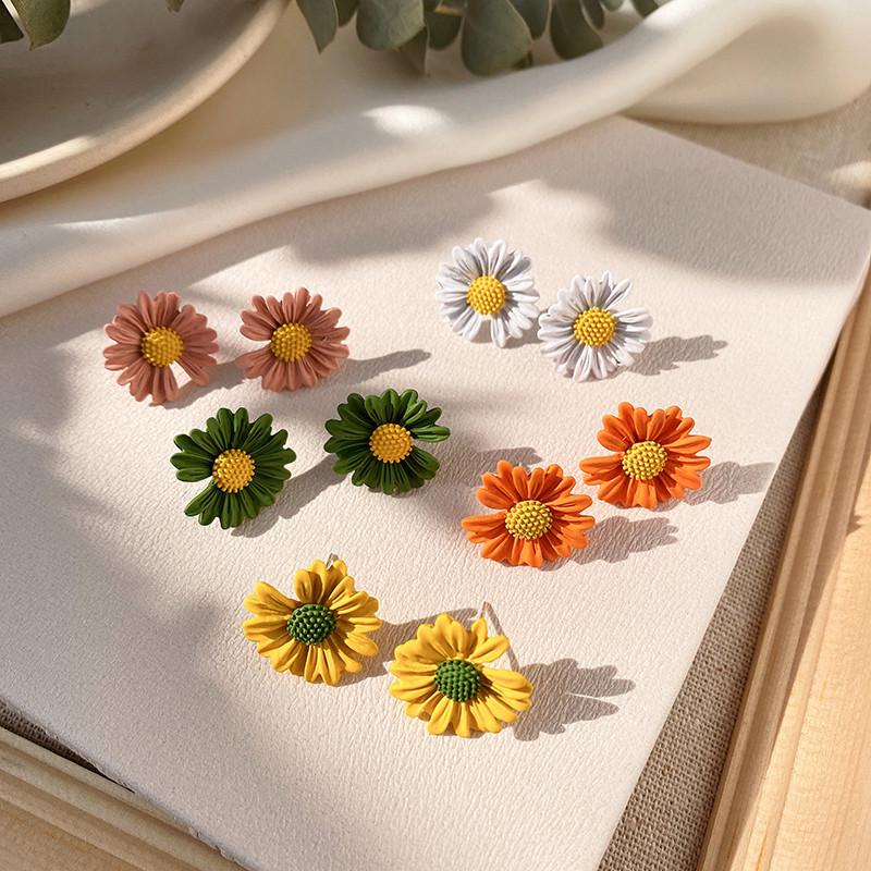 Серьги-ромашки в корейском стиле — крошечные, женственные, серебряные иглы S925, популярные маленькие свежие серьги