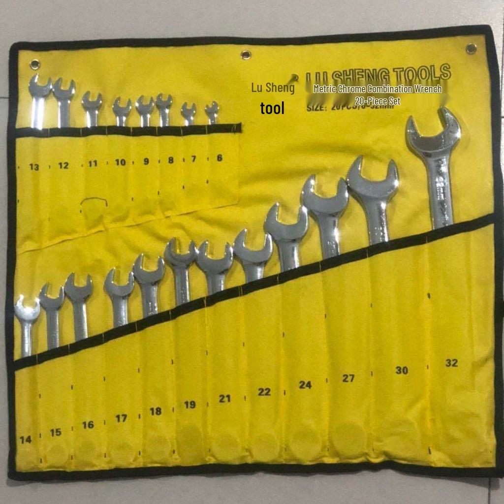 Набор из 14 рожковых/накидных ключей с подвесной сумкой для механиков