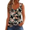 Womens Tank Top V Neck Basic Printed Casual Flowy Sleeveless Deep Side Cut Tops For Women
