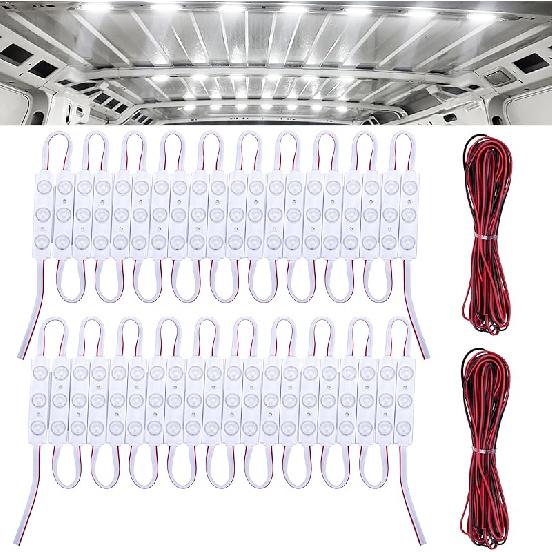 60 Led Van Interior Light Kits, 12V Led Light Strip, Cargo Van Accessories, Ceiling Work Lights Kit, Enclosed Trailer Lights For Truck Vans RV Boats