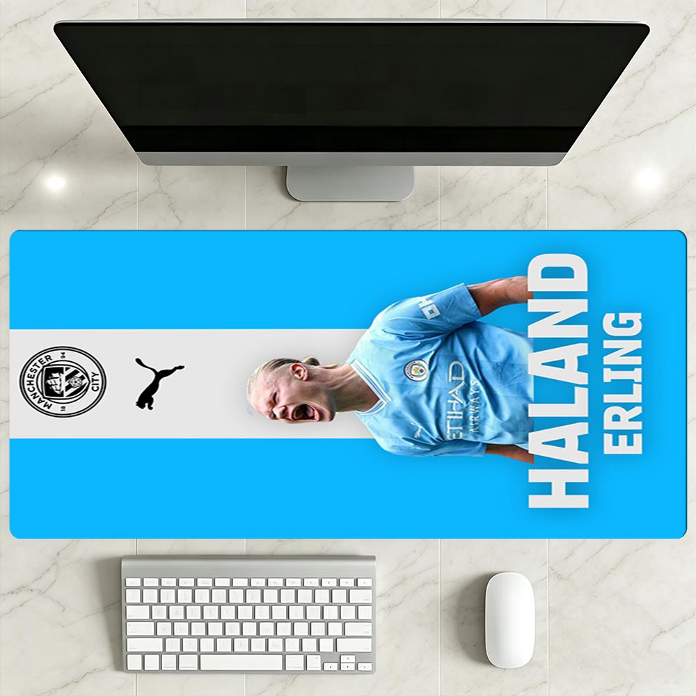 Haaland Gaming Mouse Pad Office Mouse Mats Ultra-Long Desk Mat Non-Slip Rubber Base Computer Desk Office Decoration Accessory