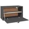 Wall Cabinet Gray 60x30x35 cm Solid Pine Wood