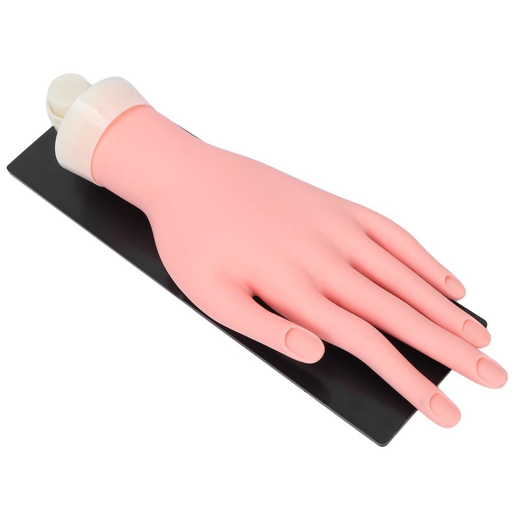 Reusable Nail Art Practice Hand Bendable Fingers Nail Training Hand For Salon Practice