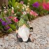 Courtyard Landscaping Gift Resin Garden Gnome Figurine, Hand Painted Red Cap with Watering Accents Can, Outdoor Yard Decor for Patio, Cute Home