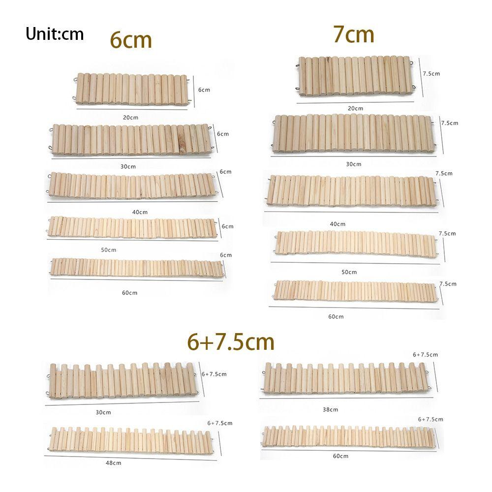 Деревянная лестница для хомяка, гибкая, простая в установке, подвесной мост для хомяка, украшение для клетки с проволочным соединением