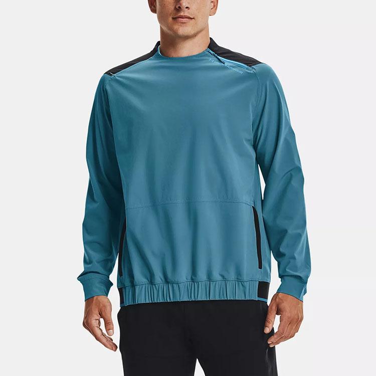 Under Armour Эластичные толстовки Мужские Синие С круглым вырезом Умеренно Обычный 1366193-597