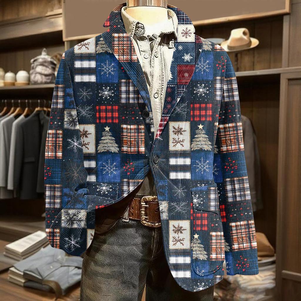 Мужской уродливый рождественский вельветовый теплый карманный пиджак-кардиган, мужской повседневный костюм