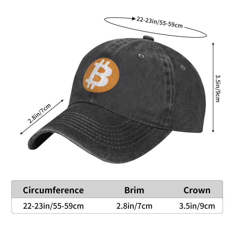 Classic Cotton Bitcoin Baseball Cap Women Unisex Personalized Adjustable Adult BTC Fans Dad Hat Hip Hop