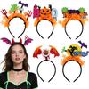 Halloween Funny Pumpkin Headbands Fluorescent Hair Band Hair Hoop for Halloween Holiday Party Cosplay Prop
