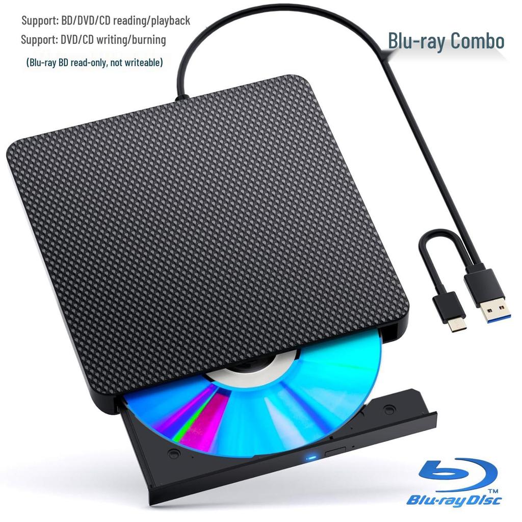 Portable Leather Texture USB Blu-ray & DVD Burner with Optional Combo Function Optical Drive