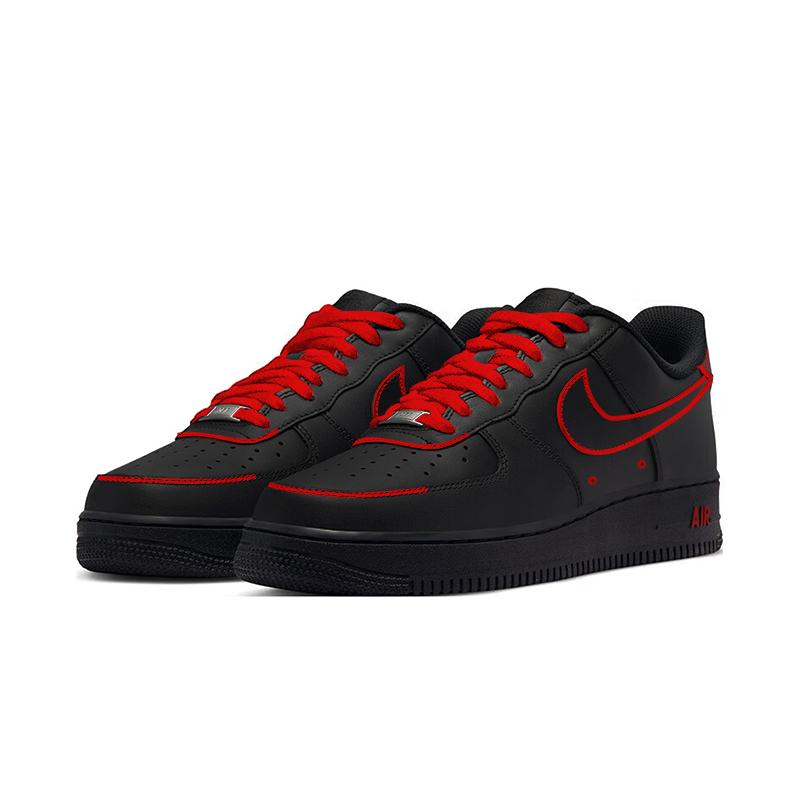 Nike Air Force 1 Slip Resistant, Abrasion Resistant, Lightweight Low top Skateboard Shoes Unisex Black Red CW2288-001(Team598-)