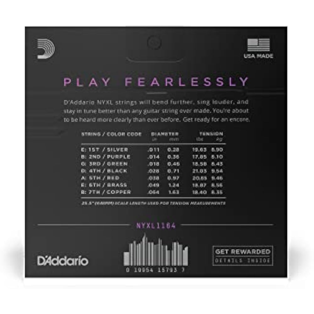 D'Addario Daddario Струны для электрогитары NYXL Medium 7 Струн .011-.064 NYXL1164 [Внутренний Gen...