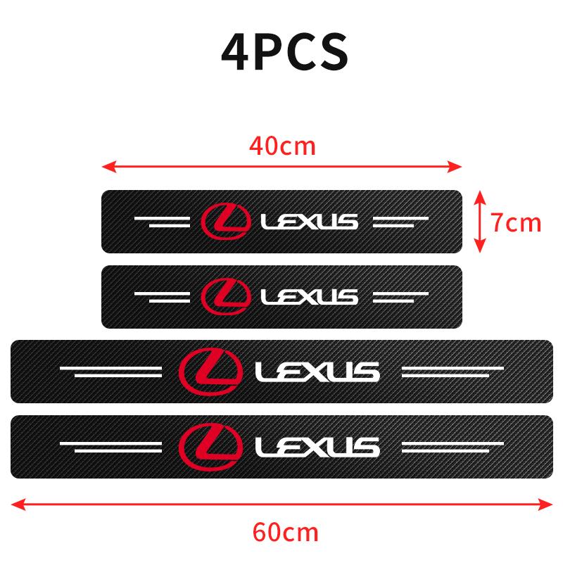 Carbon Fiber Leather Car Door Sill Protection Strip Decorative Car Accessories For Lexus F SPORT GX460 Ct200h IS250 ES 220D