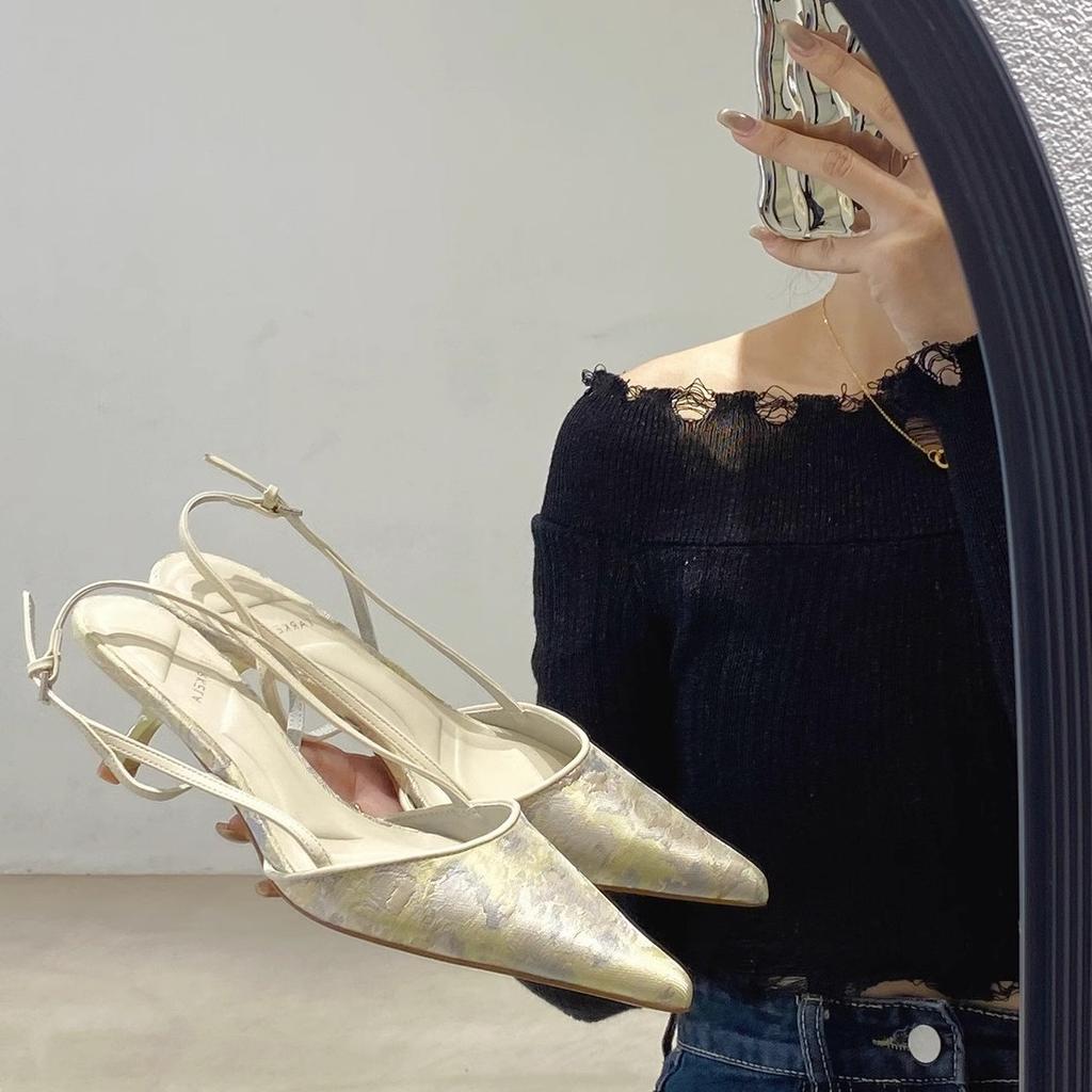 Темпераментные туфли-лодочки с открытым мыском, на kitten heel, французские, новые, с китайским носком, сандалии с острым носком и шпилькой, женские туфли на высоком каблуке