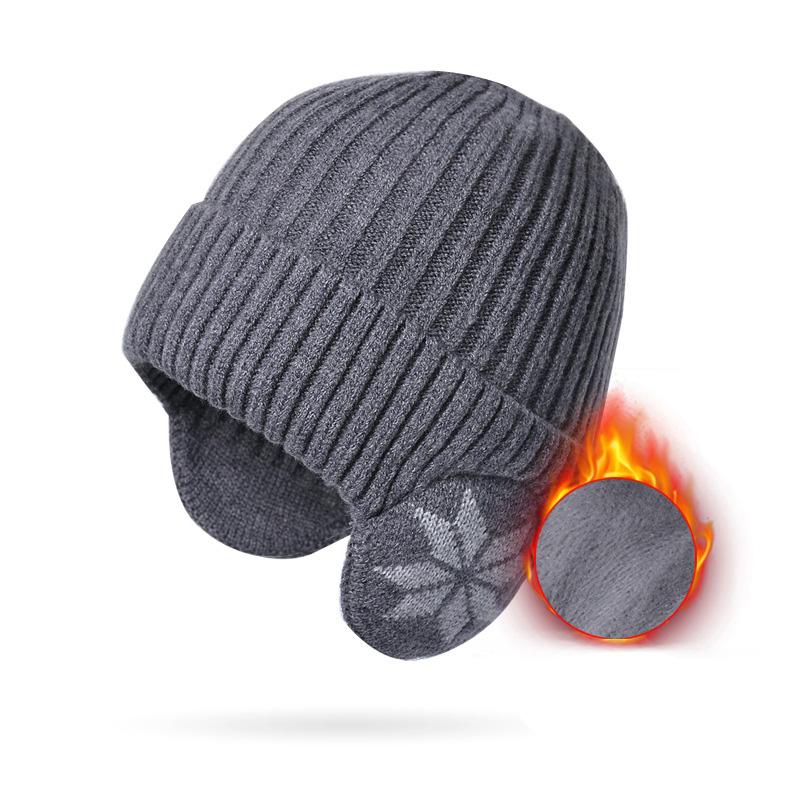 Women Winter Warm Knitted Wool Hat Plush Thickened Hat Outdoor Cycling Ear Protection Cap