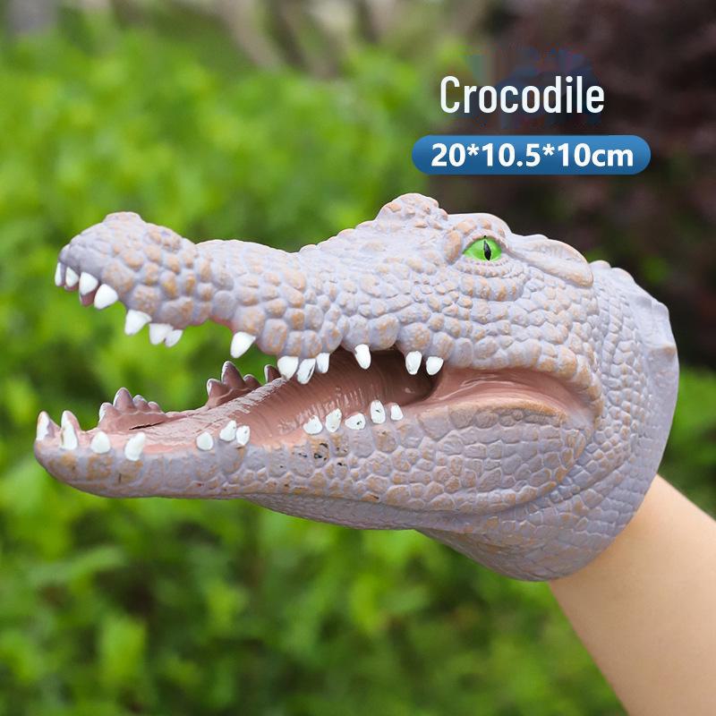 Перчатки для кукол-динозавров: Мягкая резиновая игрушка-модель трицератопса и тираннозавра для детей