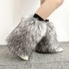 Women Furs Leg Warmer Winter Furry Long Boot Cuffs Fuzzy Shoe Cover Party Costume for Holiday Festival Performances Play
