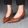 Fashion Pointed Toe Women Wedges Shoes Shallow Luxury Heeled Shoes Autumn New 2025 Designer Elegant Pumps Fashion Sexy Zapatos De Mujer