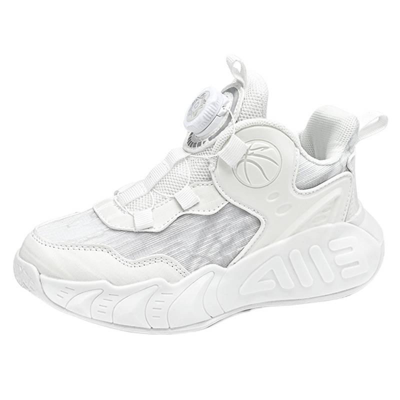 Мальчики белые баскетбольные кроссовки лето 2025 новые детские кроссовки спортивные маленькие белые кроссовки дышащая сетка дети старшего возраста и студенты