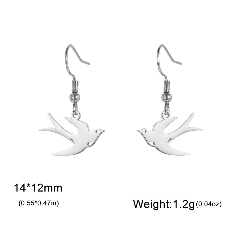 Cazador Stainless Steel Animal Swallow Drop Earrings for Women Birds Dangle Earrings Jewelry 2026 Trend Birthday Gift New