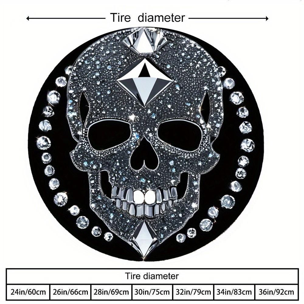 Diamond Skull Tire Cover Gothic Luxury Polyester Protector for SUV Truck Spare Wheel